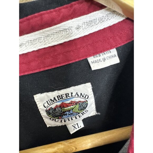 Cumberland Men XL Pearl Snap Long Sleeve Shirt Black Horse Western - Picture 3 of 4